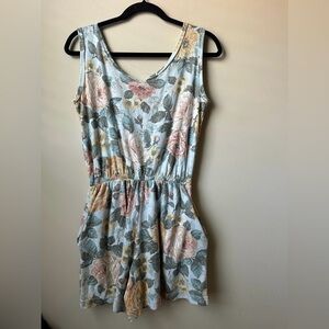 Vintage Womens Floral Romper With Pockets Size Small/4 boho hippie earthy